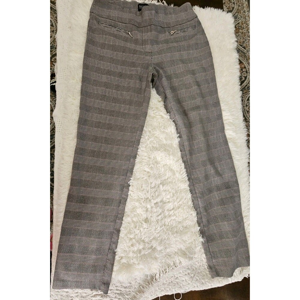 Soho Apparel Tapered Ankle Length Dress Pants Women's Size M - Houndstooth Plaid - Picture 10 of 11